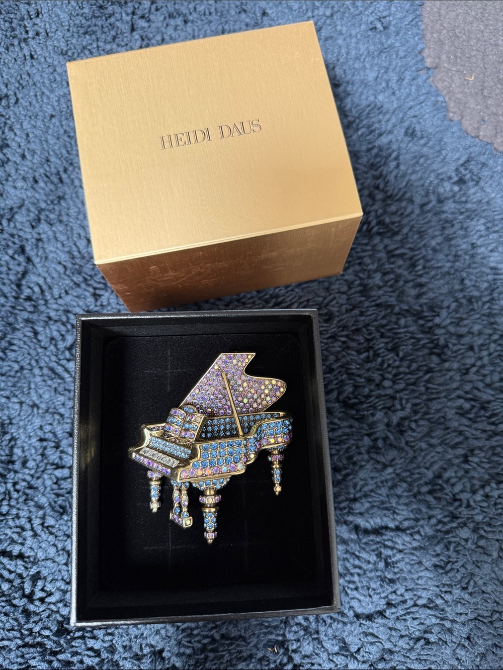 Heidi Daus Multicolor Crystal Grand Piano Brooch